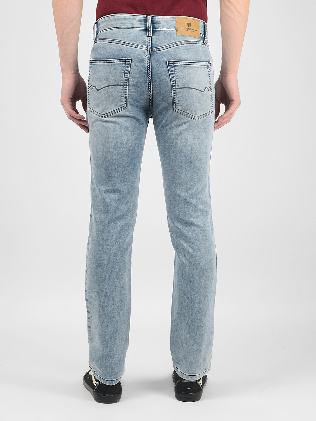 Numero Uno Men Solid Light Blue Jeans